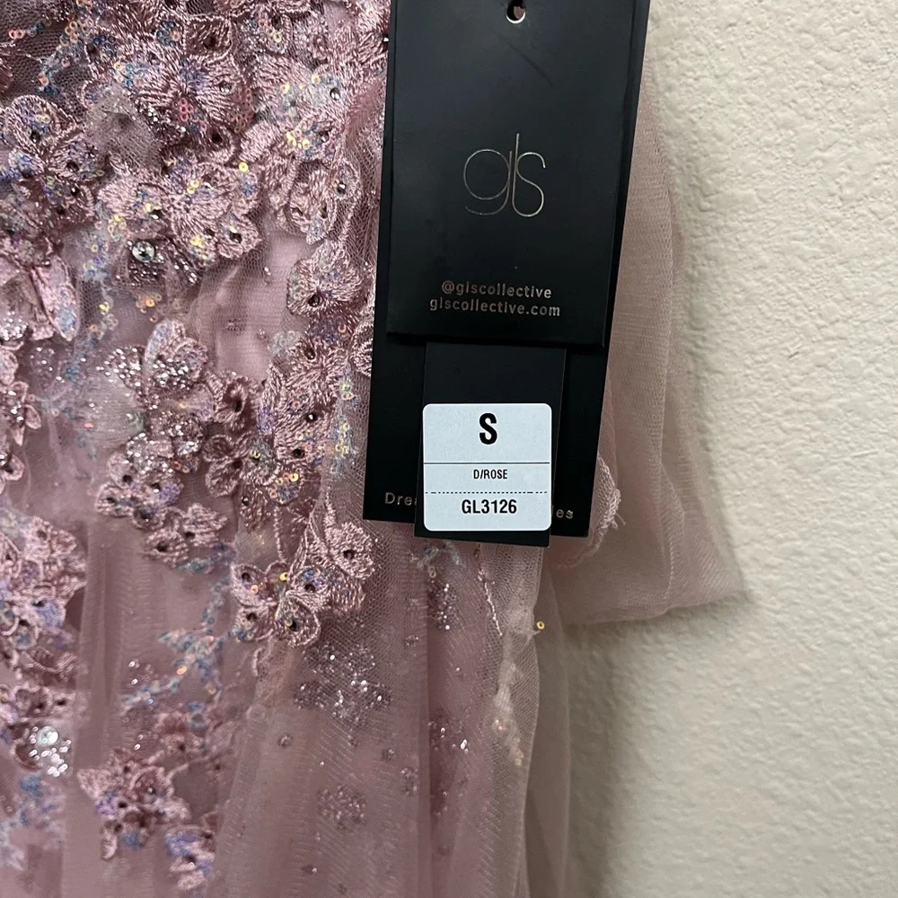 GLS3126 Collective Pink Floral Gown - Picture 6 of 7